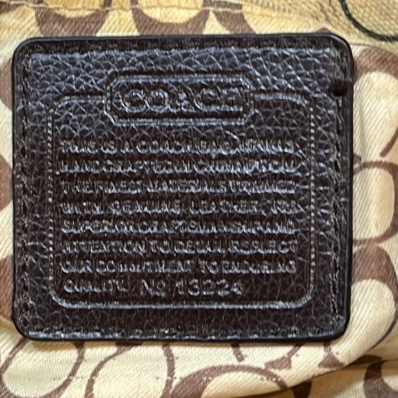 Coach BEIGE brown Tattersall Graffiti TOTE BAG PURSE 2 handles multi pockets 15” - Picture 2 of 16